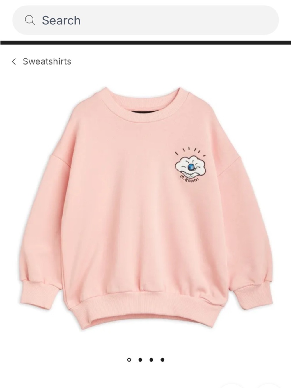Mini Rodini Light Pink Crewneck Sweatshirt
